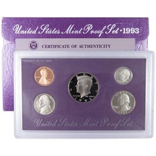1993 Clad Proof Set U.S. Mint Original Government Packaging OGP COA picture