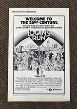 Vintage 1976 LOGAN'S RUN pressbook Futuristic~23rd Century~Scifi~Farrah Fawcett picture