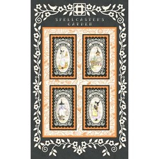 Spellcaster's Garden Halloween Witch fabric Black Orange White panel 27 x 44  picture