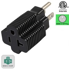 20PACK ETL Listed NEMA 5-15P to 5-15/20R (Comb 20Amp T Blade) AC Power Adapter picture