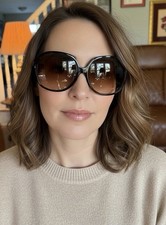 RARE VTG Liz Claiborne Eyeglasses Oversized 1980s LC 19 BLK Prescription Glasses picture