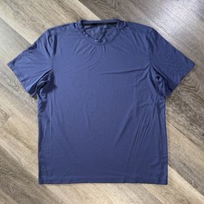Lululemon EasySet Training Short Sleeve Shirt Wash Men XL Washed Denim Blue picture