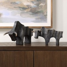 PAIR OF REGAL BULL MODERN & INDUSTRIAL STYLE LARGE 12
