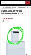 Cornelius 621055130 WCC-1400 commercial Nugget Ice Maker,1100 Lb/24 Hr Dual-Drop picture