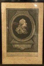 Antique 18thC Engraving Portrait Charles Theodore Elector Palatine Framed picture