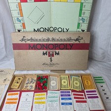 Rare Vintage Monopoly 1935, 1946 White Box Edition Game Board picture