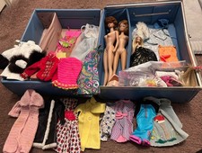 Vintage 1960s Barbie Doll Case With Dolls & Clothes As Is picture