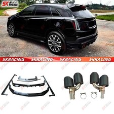 Front Rear Lip Rear Roof Spoiler Kit Fits Cadillac XT5 20+ ABS Carbon Look/Black picture