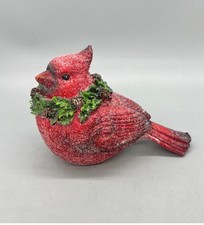 Glittered Christmas Cardinal Figurines with Pinecone Wreath – Sold Separately picture