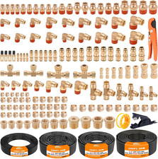 156PCS Brass DOT Air Line Fittings with 4 Roll 100FT DOT Air Lines picture