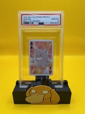 POKEMON 1999 BICYCLE MINI PLAYING CARD GENGAR RED 4 OF SPADES PSA 10 picture