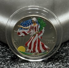 AMERICAN EAGLE SILVER DOLLAR, 1998, COLORIZED picture