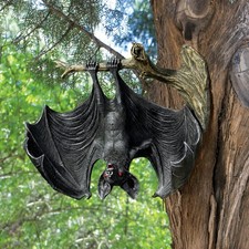 Hanging Vampire Bat Resin Statue Gothic Halloween Wall Ornament Decor picture