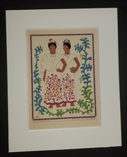 CARLOS MERIDA Original HAND SIGNED 15-Color Screenprint Vintage 1945 Ltd Edition picture