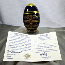 Authentic Faberge Limoges Porcelain Mask Imperial Egg Serial No 6 COA Signed  picture