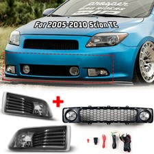for 2005-2010 Scion TC Smoke Fog Lights & Fog Lights Bumper Grill Kit w/Wiring  picture