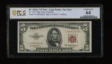 DBR 1953-A $5 Legal STAR Fr. 1533* PCGS-B 64 Serial *10993283A picture