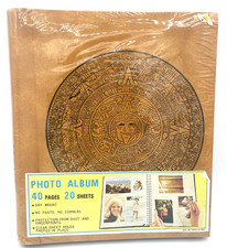 Vintage 1970s Aztec Style Mesoamerican Spiral Photo Album 40 Pages Korea Sealed picture