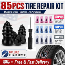 85 Pcs Rubber Tire Nail Repair Kit Screw In Tire Plugs for Car Truck SUV Van US picture