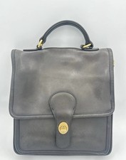 Vintage Coach Station Bag 5130 Leather Satchel Crossbody Black No Strap picture