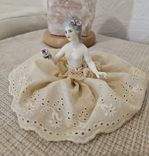 Stunning Antique German Porcelain Half Doll, Dressel & Kister, ca. 3.5 in picture