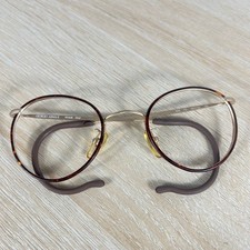 Vintage Giorgio Armani 104 713 Round Eyeglasses Frame 49-22-170 Gold Italy picture