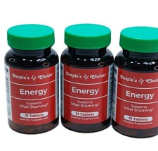 3X Bottles People’s Choice Energy Guarana Green Tea Ginseng stamina 63 Tablets picture