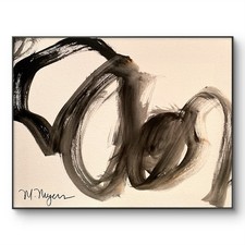 Mary Myers Original Abstract Black Brushstroke Painting 11x14 Acrylic Canvas picture