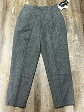 Vintage NWT Sag Harbor Women’s Gray Wool Blend Pleated Lined Dress Pants 14 picture