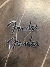 2 PC. Fender Black Color, Silver Outline Thick UV DTF Instant Headstock Decal picture