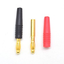 200pcs Gold Plated Brass 3mm Banana Male Plug Test DIY Solder Connector R+B picture