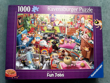 Ravensburger The Cat Groomer 1000 Pc Jigsaw Puzzle – Funny Cat Spa Scene 27