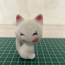 Vintage Rune Naito Cat Ceramic Figurine Showa Retro Kawaii Japan picture