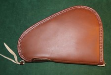 Vintage  BUCHEIMER Leather Fleece Lined Brass Zipper Case  9 
