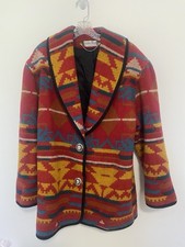 Vintage Ashley Scott Wool Aztec Jacket Size XL 16-18 Southwestern Lined EUC picture