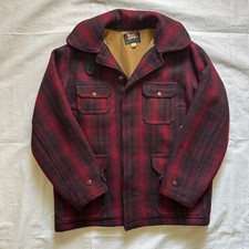Woolrich Vintage 50s Mackinaw Hunting Jacket Plaid Lined Size Mens 44 picture