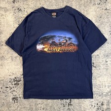 Vintage Harley Davidson Shirt Mens XL Blue Naples Florida Eagle Graphic picture