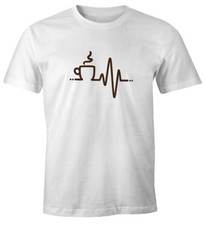 Men's T-Shirt heartbeat coffee heart frequency shirt coffee drinker coffee lover picture