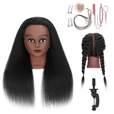 100% Real Hair Mannequin Head Training Head Manikin Cosmetology Doll Head for... picture