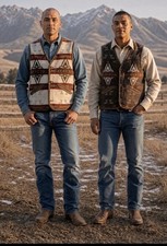 Pendleton Southwest Red Star Wool Vest Size L Native Aztec Reversible Outdoors picture