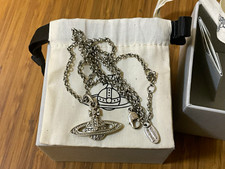 Vivienne Westwood Mini Bas Relief Orb Pendant Necklace Platinum Crystal picture