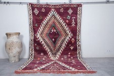 Vintage Boujaad Rug 6 x 10 Feet with Intricate Diamond Pattern picture