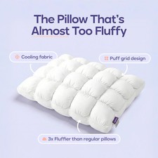 Mellow Puff Pillow Cooling Down Alternative Standard or King Quilted picture