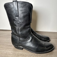Lucchese Tanner Roper Boots Black Size 8.5 B picture