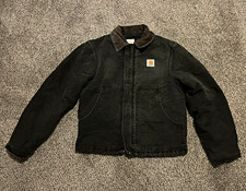 Vintage Carhartt J02 BLK Men’s Black Canvas Quilt-Lined Size 40 picture