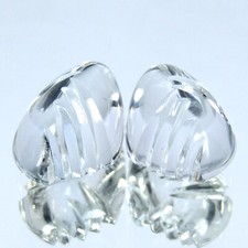 21.50Cts EXQUISITE CARVING PAIR UNHEATED NATURAL WHITE TOPAZ LOOSE GEMSTONE picture