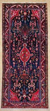 Vintage Hamedan 4x11 Tribal Geometric Hand Knotted Wool Runner Rug Oriental Boho picture