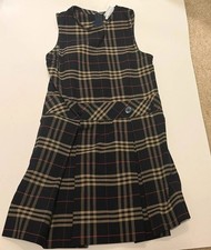 Schoolbelles A+ Girls Drop Waist Jumper Navy Plaid Size 5 picture