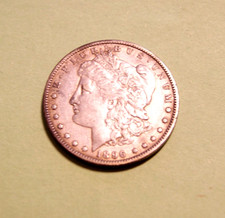 1896-O Morgan Silver Dollar Rare Date Ch. XF dark natural iridescent Rev. Toning picture