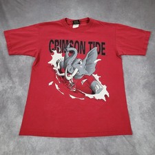 Vintage Alabama Crimson Tide Shirt Mens Large Red NCAA Football Cartoon 90s picture